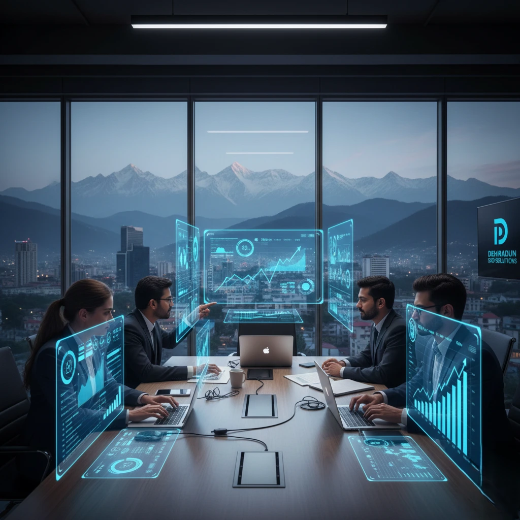 “Data-driven SEO company in Dehradun analyzing analytics and performance metrics for business growth.”