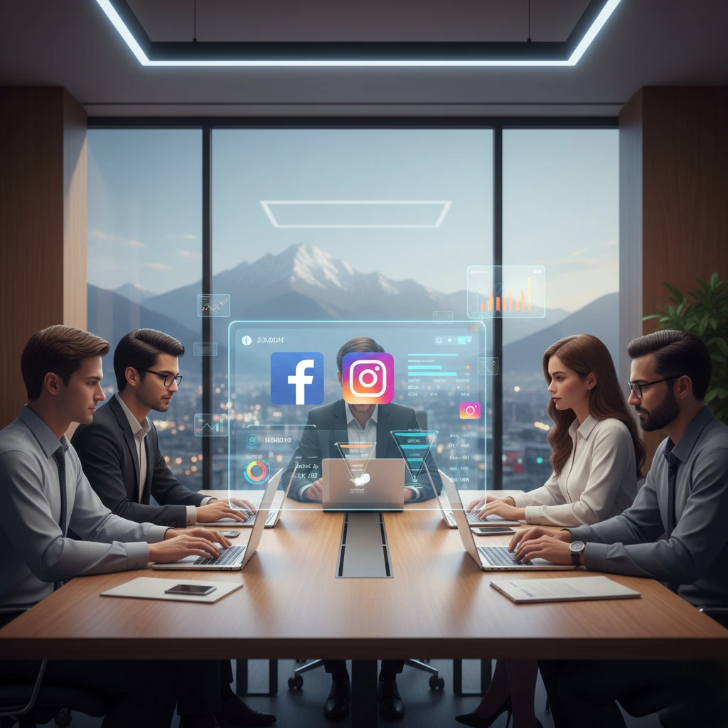 “Team managing Meta Ads campaigns in Dehradun, optimizing Facebook and Instagram ads for better ROI and engagement.”