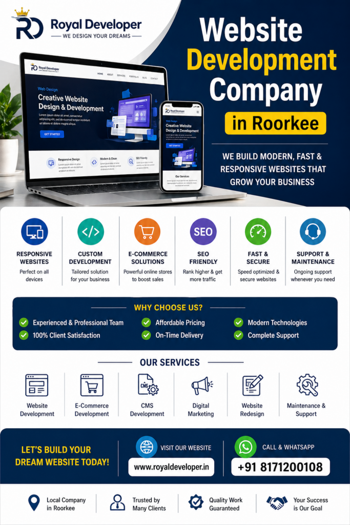 7 Powerful Services of a Website Development Company in Roorkee – Complete Guide